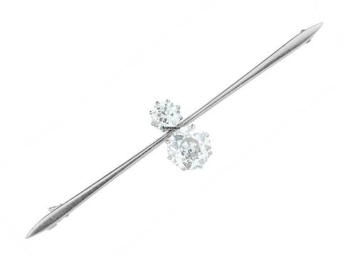 Anstecknadel 950 Platin Diamanten 2,4ct Vintage Bj.1920 Handarbeit