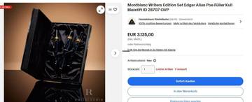 Thumbnail von Montblanc Writers Edition Triple Set 1998 Edgar Allan Poe - Füllfederhalter - Füllfeder - Kugelschreiber Limited ID 28707 </h1>