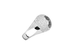 Thumbnail von Ring Weißgold Black & White Diamond Blüte 1,80ct Gr.55 10g </h1>