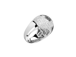 Thumbnail von Ring Weißgold Black & White Diamond Blüte 1,80ct Gr.55 10g </h1>