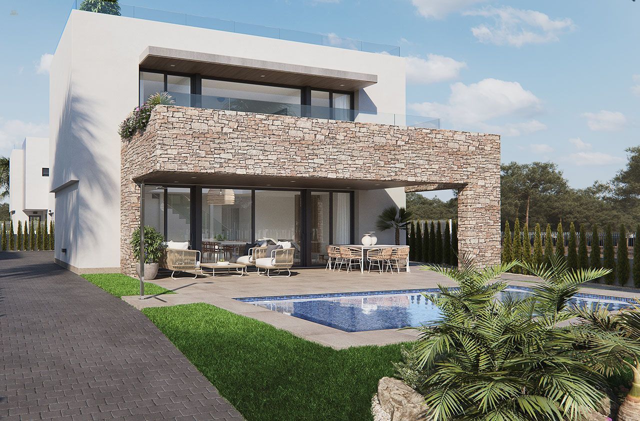 ***Luxus-Villen mit 4 Schlafzimmern, Garage, Dachterrasse und Privatpool nur 500 m vom Strand***