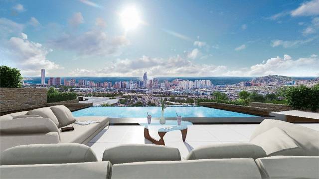 ***Elegante Villen mit 4 Schlafzimmern, Privatpool, Souterrain und Meerblick nur wenige Autominuten vom Strand von Benidorm***