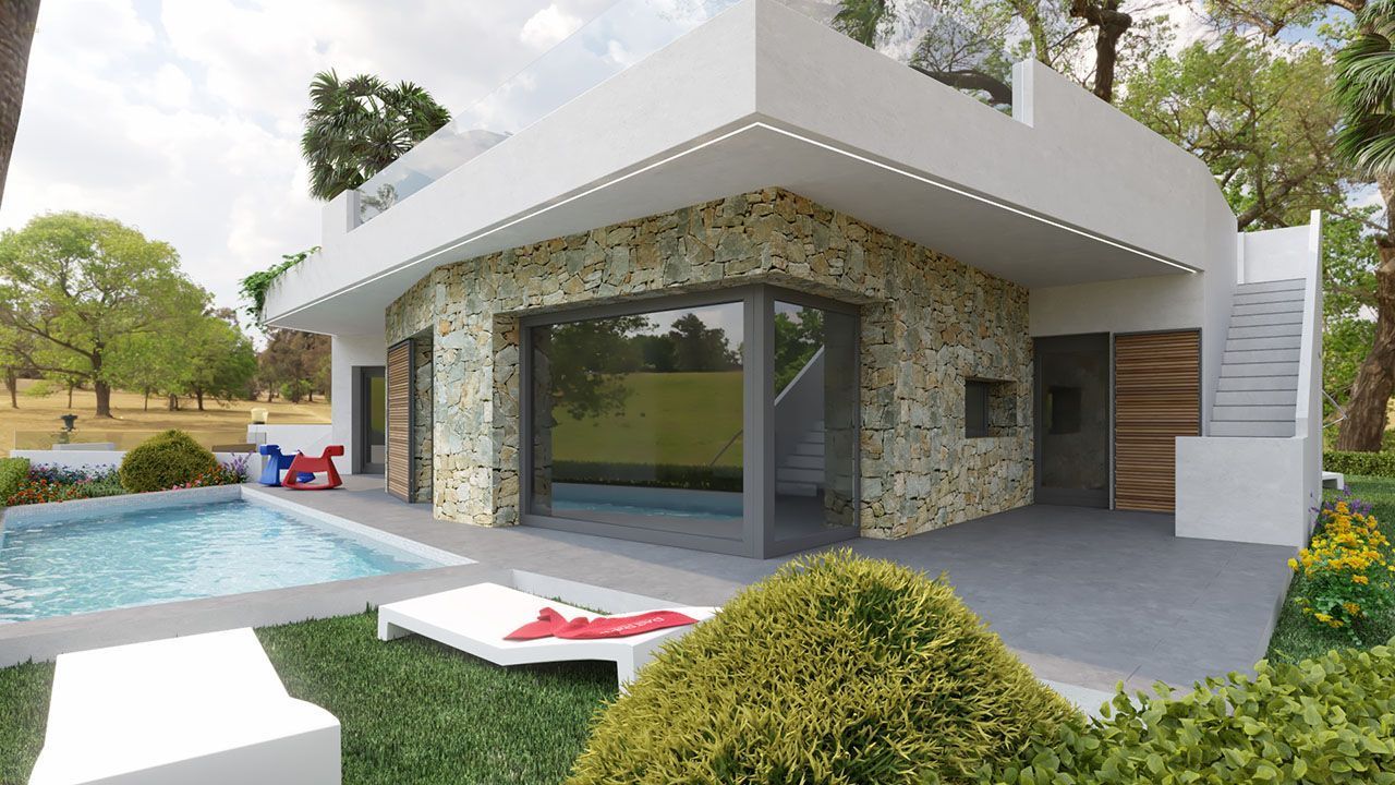 ***Luxusvillen mit 3 Schlafzimmern, wunderschönen Natursteinelementen, Keller/Garage und Privatpool***