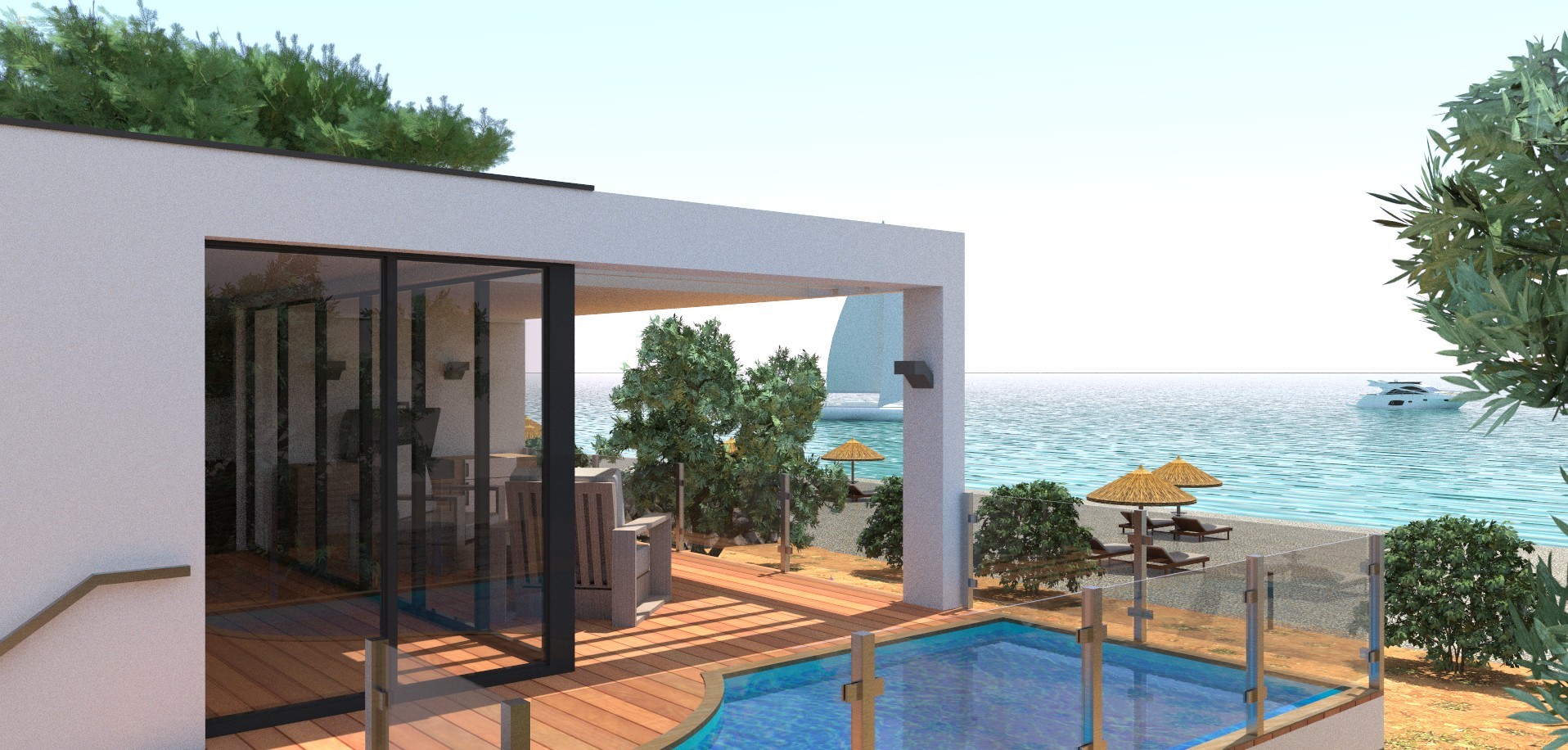 Properties directly on the sea. Holiday bungalows. Stone house villas. Boutique hotels.