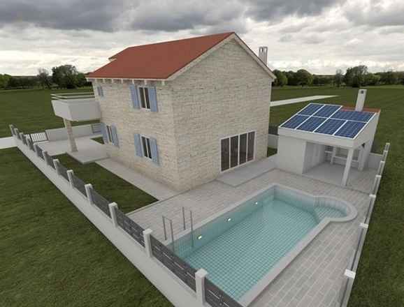 Neubau im mediterranen Stil mit Swimmingpool