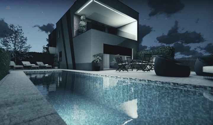 Moderne Doppelhaushälfte/Villa mit Meerblick