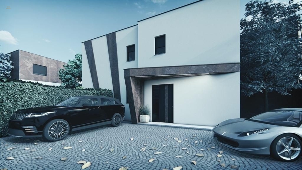 Reihenhaus in modernem Stil mit Pool