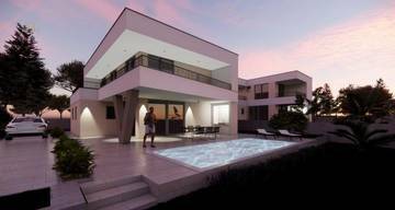 Thumbnail von Moderne Villa mit Pool und Blick auf das Meer