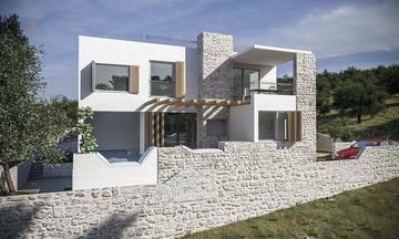Thumbnail von Moderne Steinvilla mit schönem Meerblick in Jezera