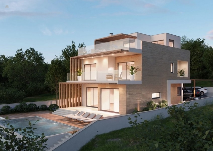 Moderne Villa mit Pool und Meerblick, Region Dvornica