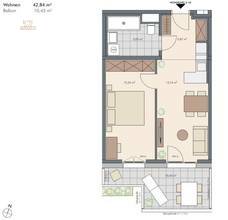 Thumbnail von Stilvolle 2-Zimmer Wohnung mit sonnigem Balkon