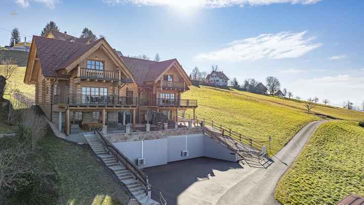Blockhaus-Chalet A mit traumhaftem Ausblick in idyllischer Ruhelage
