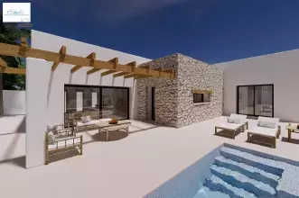 Thumbnail von Moraira - Ref. BI-MT.H-796 Einstöckige Ibiza-Stil Villa in Moraira zu verkaufen