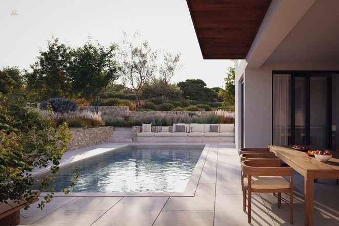 Moderne Doppelhaushälften mit Meerblick