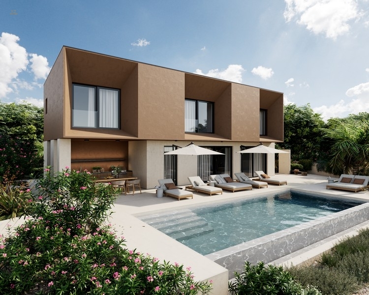 Moderne Neubau-Villa mit Pool und Meerblick bei Labin in ruhiger Lage