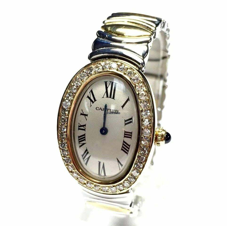 Cartier Baignoire 2 Tone 1.6TCW Diamond Watch </h1>