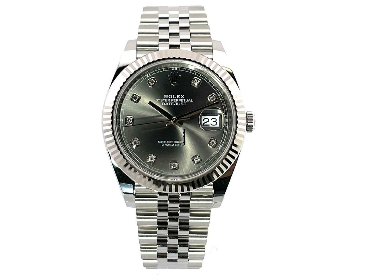 Rolex Datejust 41 Edelstahl Weißgold 126334 Rhodium Diamant Jubile </h1>