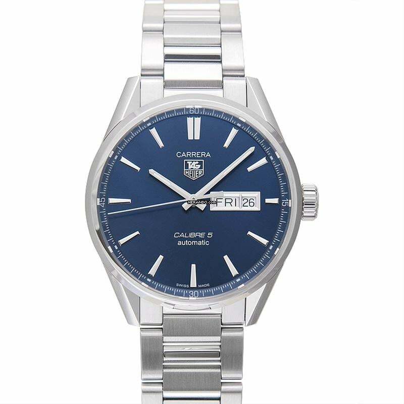 TAG Heuer Carrera Calibre 5 WAR201E.BA0723 - Carrera Calibre 5 Day-Date Automatic Blue Dial Men's Watch </h1>