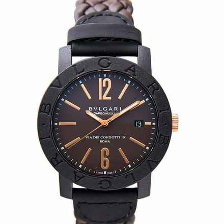  Bulgari 102633 - Automatic Brown Dial Brown Leather Men's Watch </h1> 