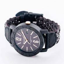 Thumbnail von Bulgari 102633 - Automatic Brown Dial Brown Leather Men's Watch </h1>