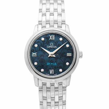  Omega De Ville Prestige 424.10.27.60.53.003 - De Ville Prestige Orbis Quartz 27.4 mm Blue Dial Diamonds Ladies Wat </h1> 