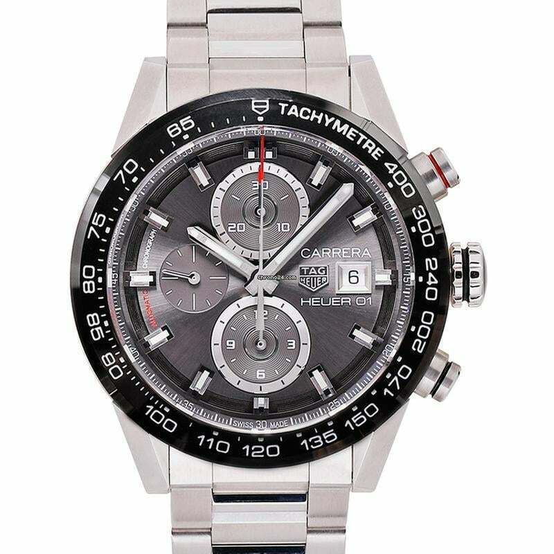 TAG Heuer Carrera Calibre HEUER 01 CAR201W.BA0714 - Carrera Tachymeter Automatic Grey Dial Men's Watch </h1>