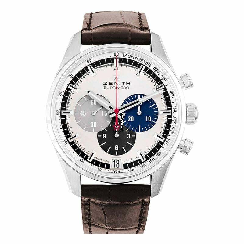 Zenith 03.2040.400/69.C494 - El Primero Chronomaster 42 Stainless Steel / Silver / Alligator </h1>