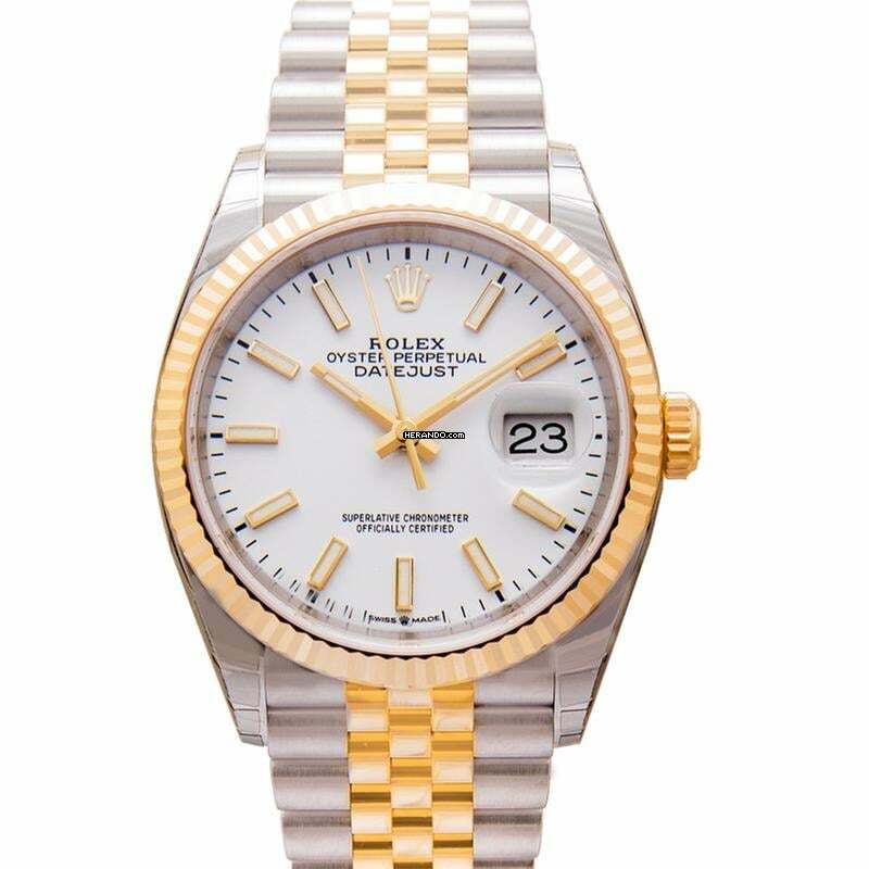 Rolex Datejust 36 126233 - Datejust 36 Stainless Steel / Yellow Gold / Fluted / White / Jubilee </h1>