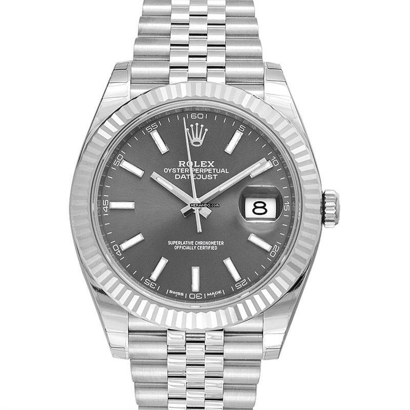 Rolex Datejust 41 126334 - Datejust 41 Stainless Steel Fluted / Jubilee / Dark Rhodium </h1>