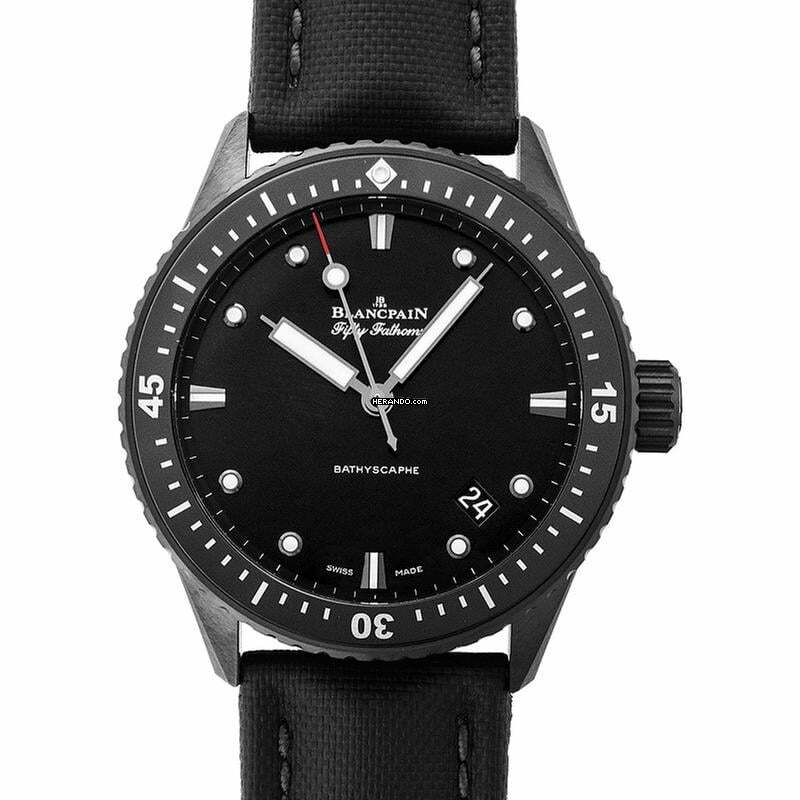 Blancpain Fifty Fathoms Bathyscaphe 5000-0130-B52 A - Fifty Fathoms Bathyscaphe Ceramic / Black / Canvas </h1>
