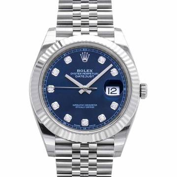  Rolex Datejust 41 126334 - Datejust 41 Stainless Steel Fluted / Jubilee / Blue Diamond </h1> 