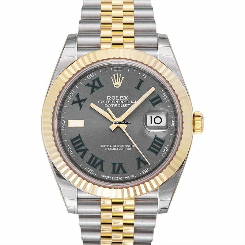 Rolex Datejust 41 126333 - Datejust 41 Rolesor Yellow Fluted / Jubilee / Slate Roman </h1>