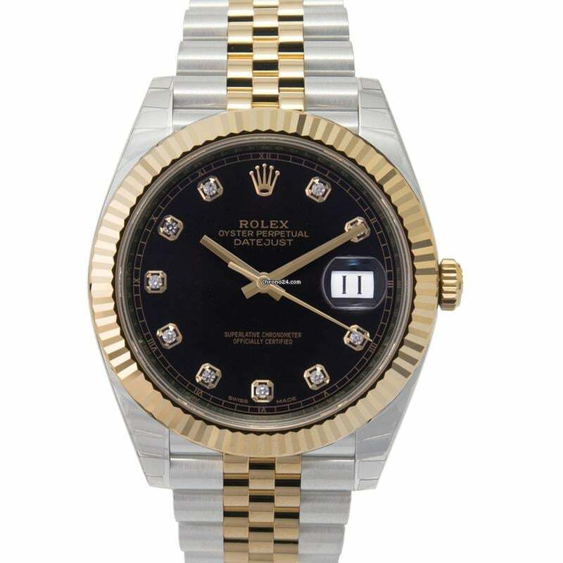Rolex Datejust 41 126333 G - Datejust Automatic Black set with diamonds Dial Stainless Steel and Yellow Gold </h1>