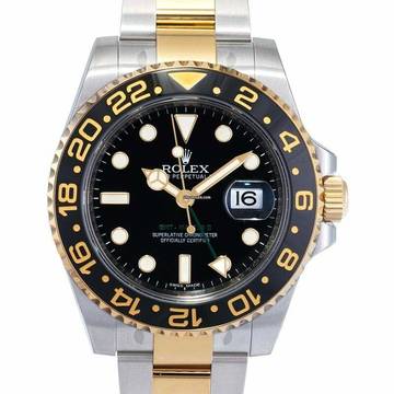  Rolex GMT-Master II 116713LN - GMT Master II Automatic Black Dial Stainless Steel and Yellow Gold Men's Watch </h1> 