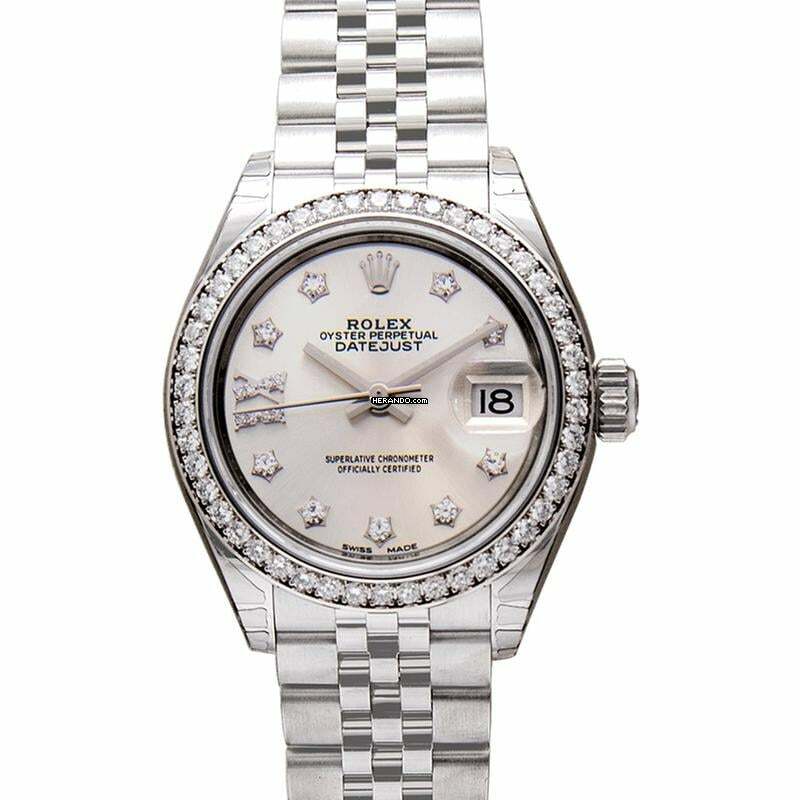 Rolex Lady-Datejust 279384RBR - Lady Datejust Automatic Silver set with diamonds Dial Stainless Steel and Whit </h1>
