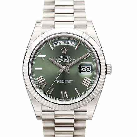  Rolex Day-Date 40 228239 - Day Date Automatic Green Dial 18k White Gold Men's Watch </h1> 