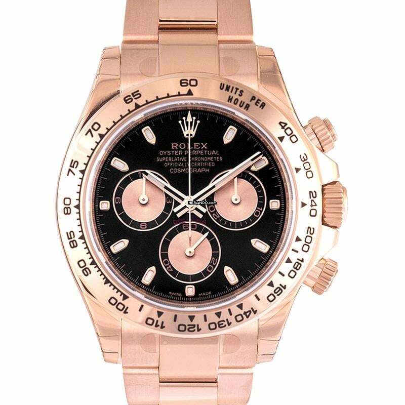 Rolex Daytona 116505 - Cosmograph Daytona Automatic Black Dial 18K Everose Gold Oyster Bracelet Men's Wa </h1>