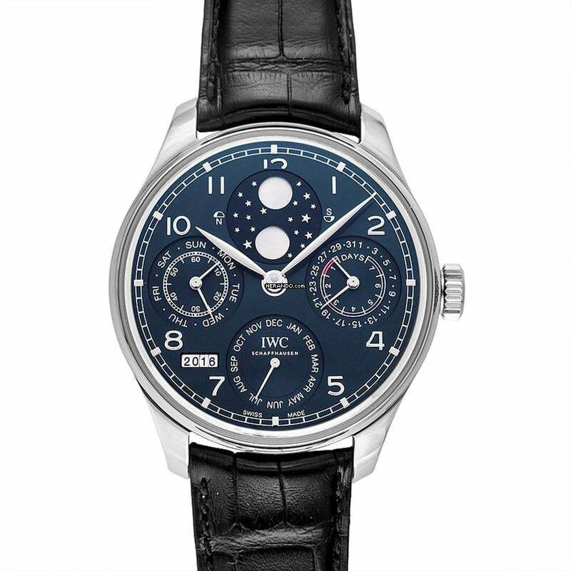 IWC Portugieser Ewiger Kalender IW503401 - Portugieser Perpetual Calendar Automatic Blue Dial Men's Watch </h1>