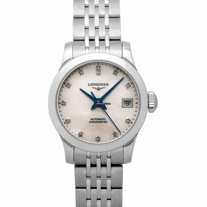 Longines Record L23204876 - Record Automatic Mother of pearl Dial Diamond Indexes Ladies Watch </h1>