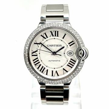  Cartier Ballon Bleu 42mm Automatic Steel 42mm 2.05TCW DIAMOND Watch </h1> 