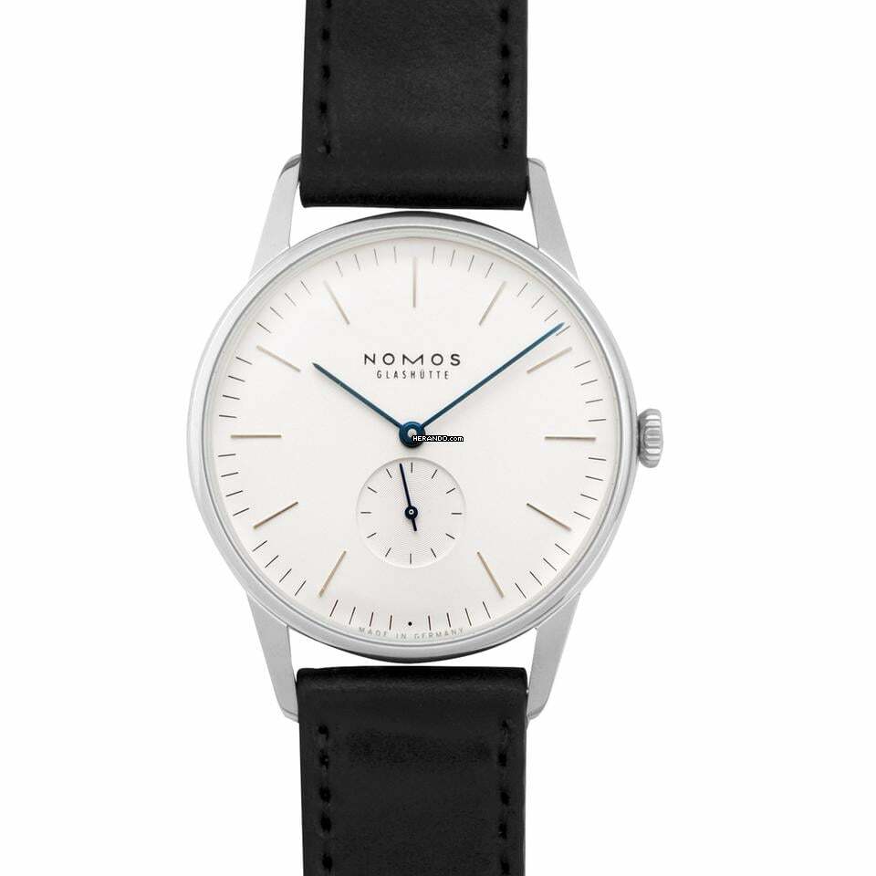 NOMOS Orion 38 384 - Orion 38 White Silver-plated Dial/Leather 38mm </h1>