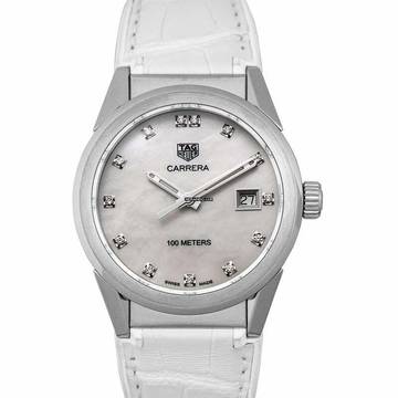  TAG Heuer Carrera Lady WBG1312.FC6412 - Carrera Quartz Mother Of Pearl Dial with Diamonds Ladies Watch </h1> 