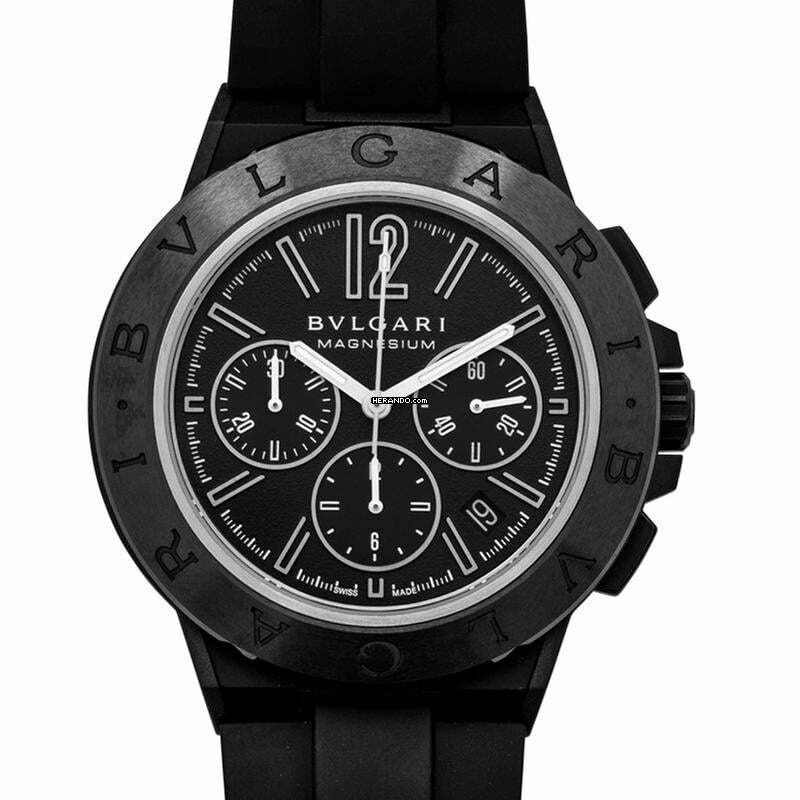 Bulgari 102428 - Magnesium Chronograph Automatic Black Dial Men's Watch </h1>