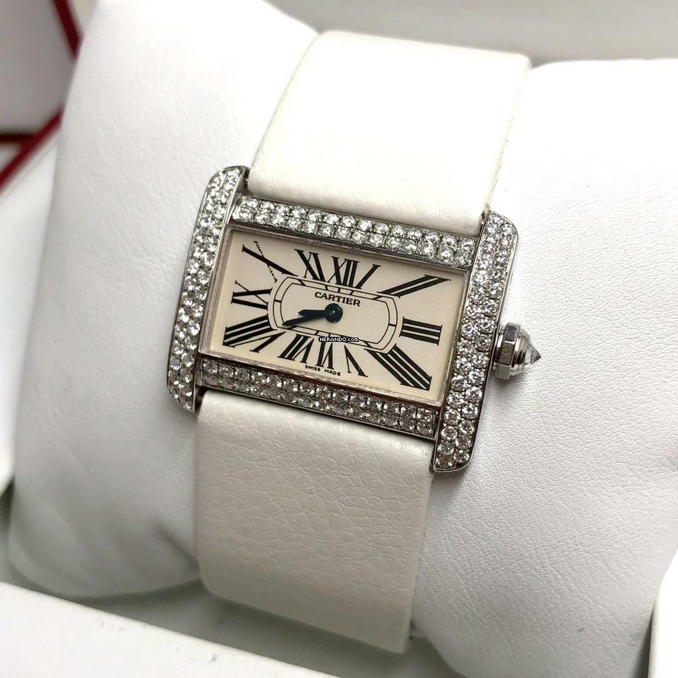 Cartier Tank Divan Quartz 31mm Steel 1.49TCW DIAMONDS Watch </h1>