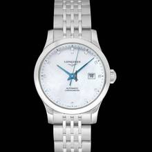 Thumbnail von Longines Record L23214876 - Record Automatic White Mother of Pearl Dial Diamond Ladies Watch </h1>