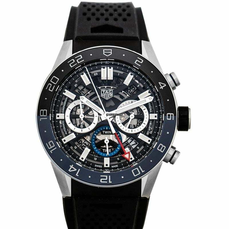 TAG Heuer Carrera CBG2A1Z.FT6157 - Carrera Calibre Heuer 02 Chronograph Automatic Skeleton Dial Men's Watch </h1>