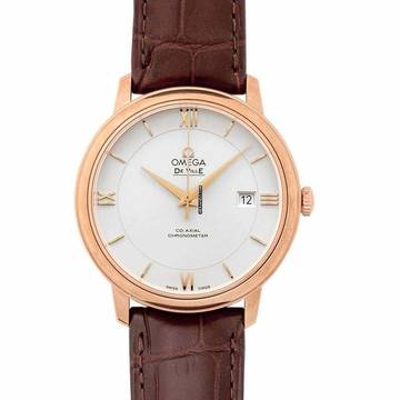  Omega De Ville Prestige 424.53.40.20.02.001 - De Ville Prestige Co-Axial 39.5 mm Automatic Silver Dial Red Gold Me </h1> 