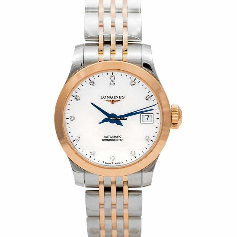 Longines Record L23205877 - Record Automatic Mother of pearl Dial Diamond Ladies Watch </h1>