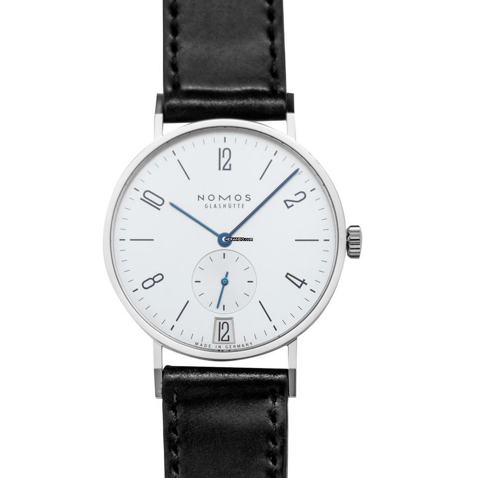 NOMOS Tangente 38 Datum 130 - Tangente 38 Date Manual-winding White Silver-plated Dial 37.5mm Men's Watch </h1>