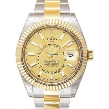  Rolex Sky-Dweller 326933 - Sky-Dweller Stainless Steel / Yellow Gold / Champagne </h1> 